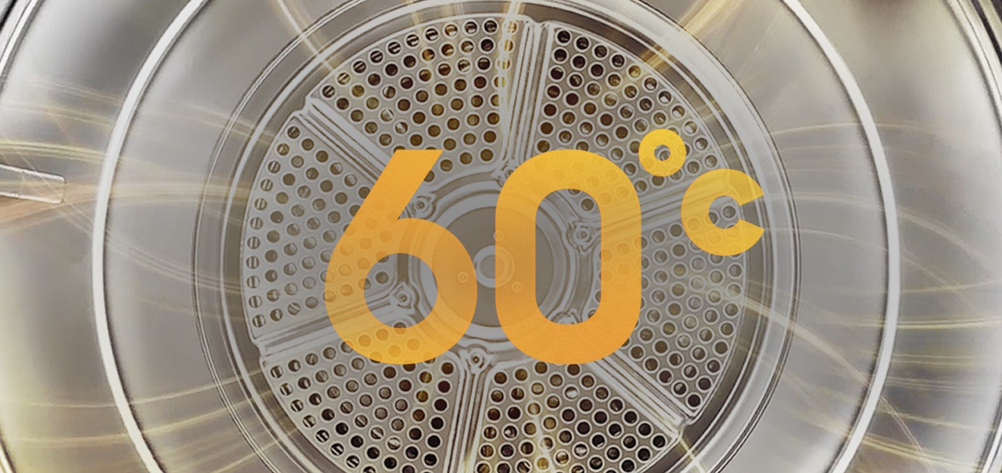 건조기 내부 드럼 온도 60 ℃를 보여주고 있습니다.