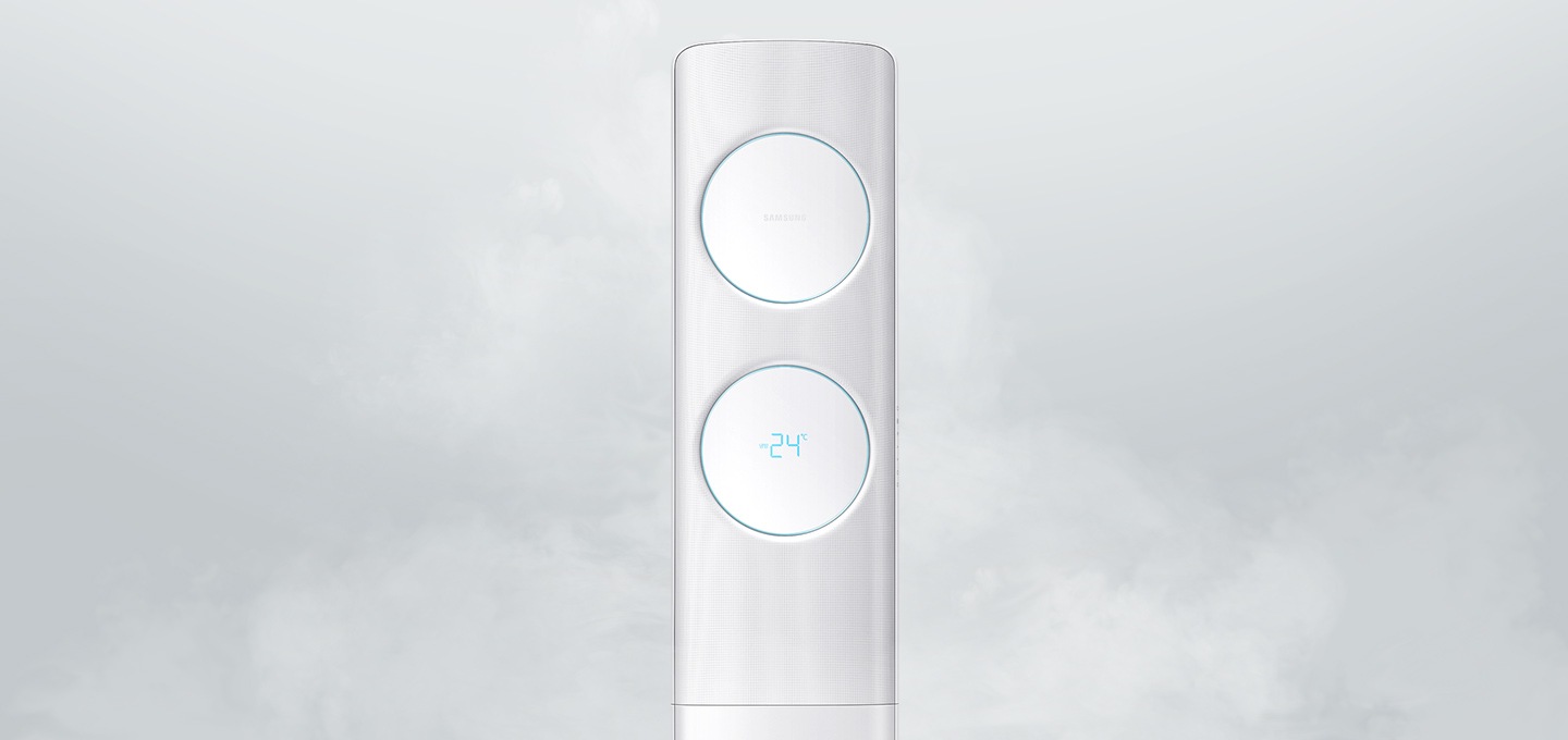 무풍냉방 중인 에어컨을 보여주고 있습니다.