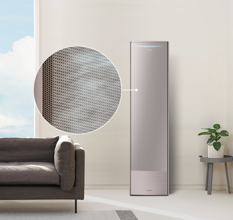 무풍냉방 중인 에어컨을 보여주고 있습니다.