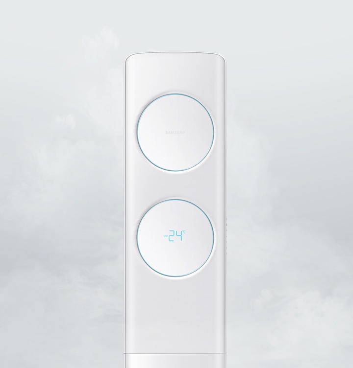 무풍냉방 중인 에어컨을 보여주고 있습니다.