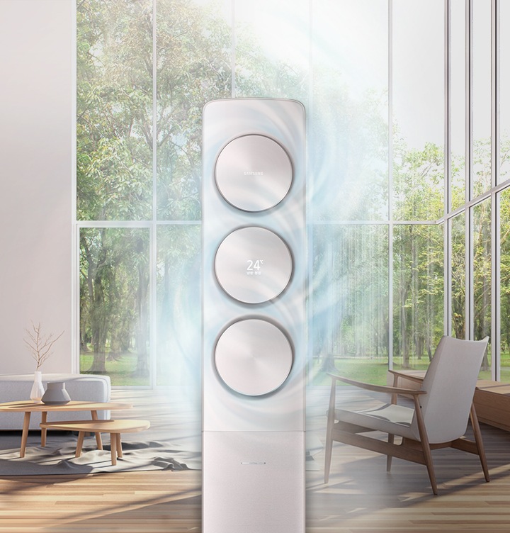 에어컨에서 회오리냉방이 나오고 있습니다.