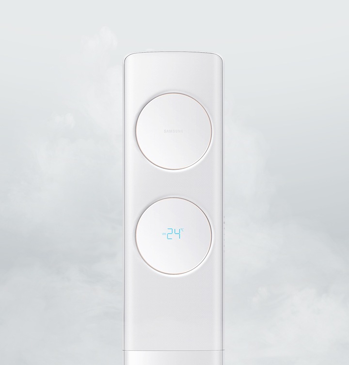 무풍냉방 중인 에어컨을 보여주고 있습니다.