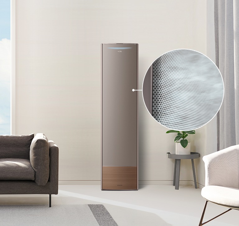 무풍냉방 중인 에어컨을 보여주고 있습니다.