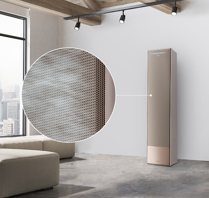 무풍냉방 중인 에어컨을 보여주고 있습니다.