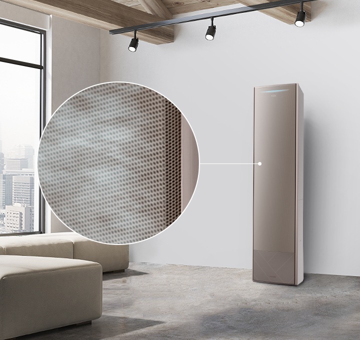 무풍냉방 중인 에어컨을 보여주고 있습니다.