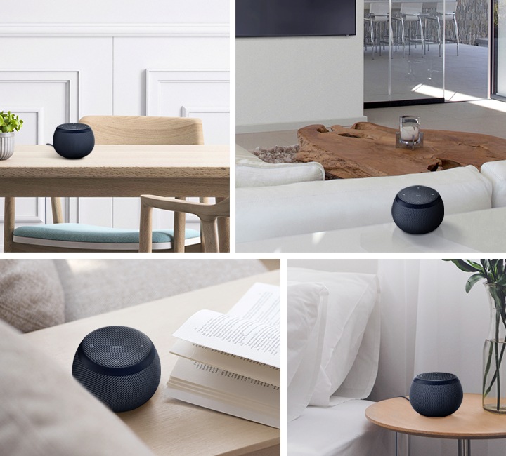 갤럭시 홈 미니 제품을 집안에 배치한 이미지 입니다.