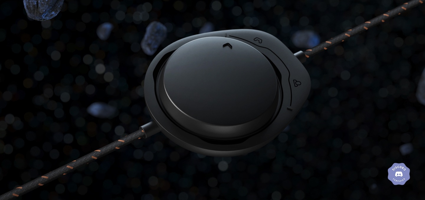 제품의 게임 챗 밸런스 다이얼 이미지입니다. 이미지 우하단에는 디스코드 인증 아이콘이 보입니다.