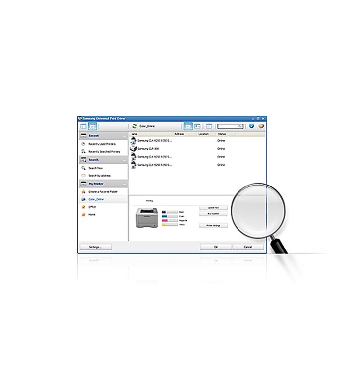 ML-5515ND 제품의 프린터 드라이브 화면이 보이고 있습니다.
