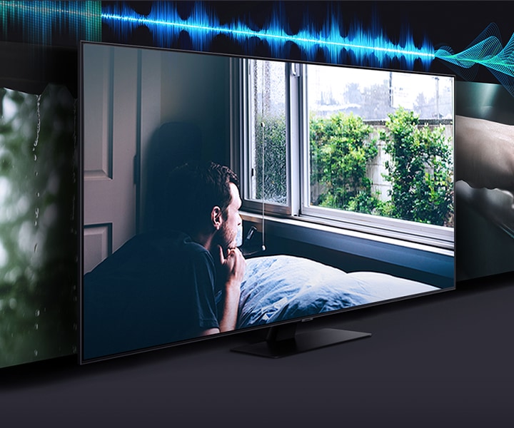 인공지능이 알아서 사운드를 분석해 줍니다. TV에 탑재된 4개의 스피커는 분석된 사운드를 더 입체적으로 만들어주죠.