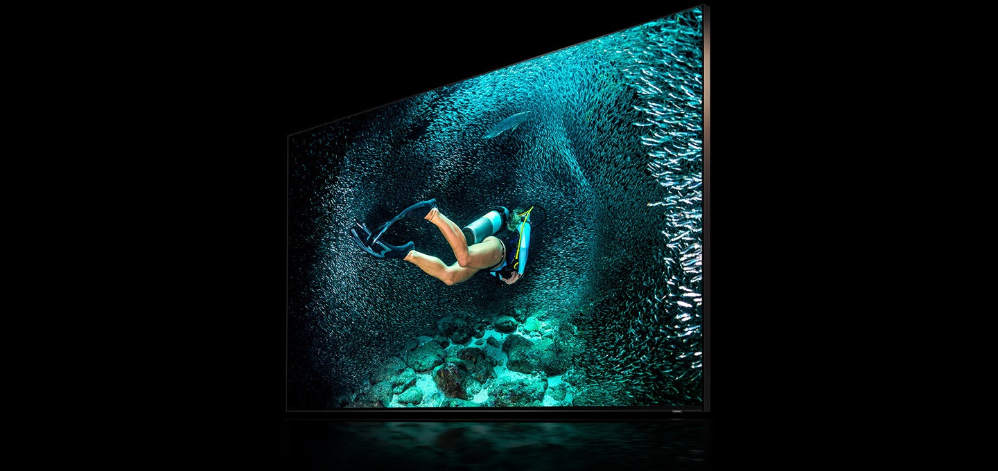 인스크린 화면에서 스킨스쿠버를 하고 있습니다.