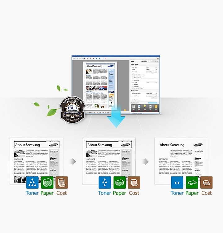 에코드라이버 설정 화면이 나타나고 있다.