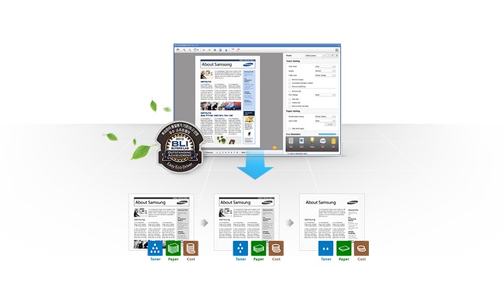 에코드라이버 설정 화면이 나타나고 있다.