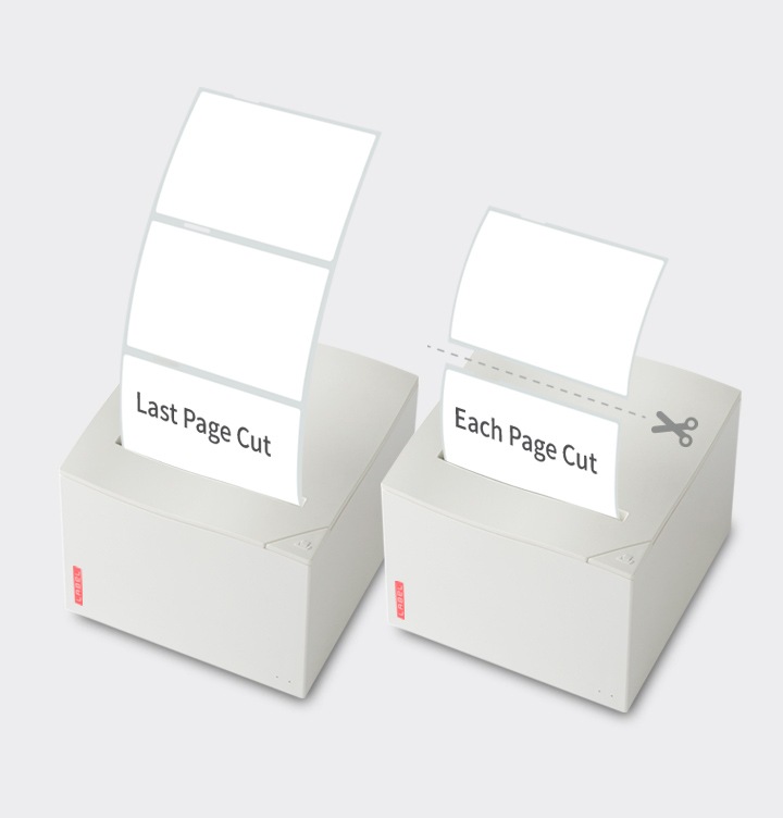 라벨프린터 오토커팅 부분을 보여주고 있습니다.