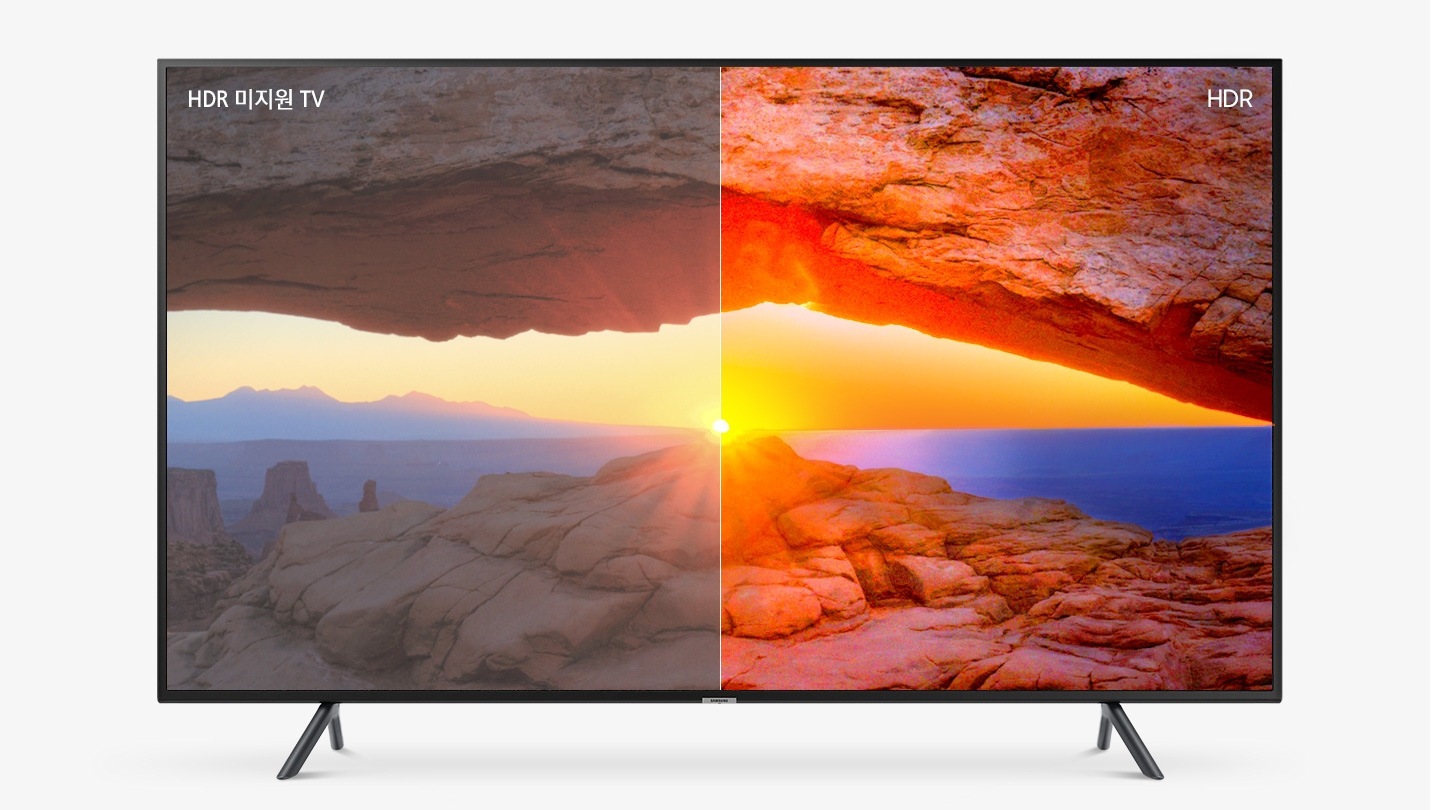 HDR 화면을 비교해서 보여주고 있습니다.