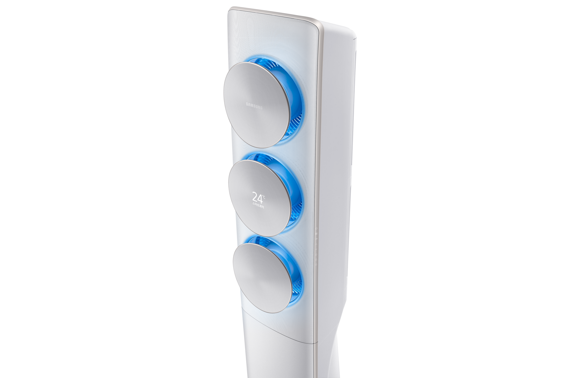 화이트 정면 왼쪽 60도 위 30도 전원 켜짐