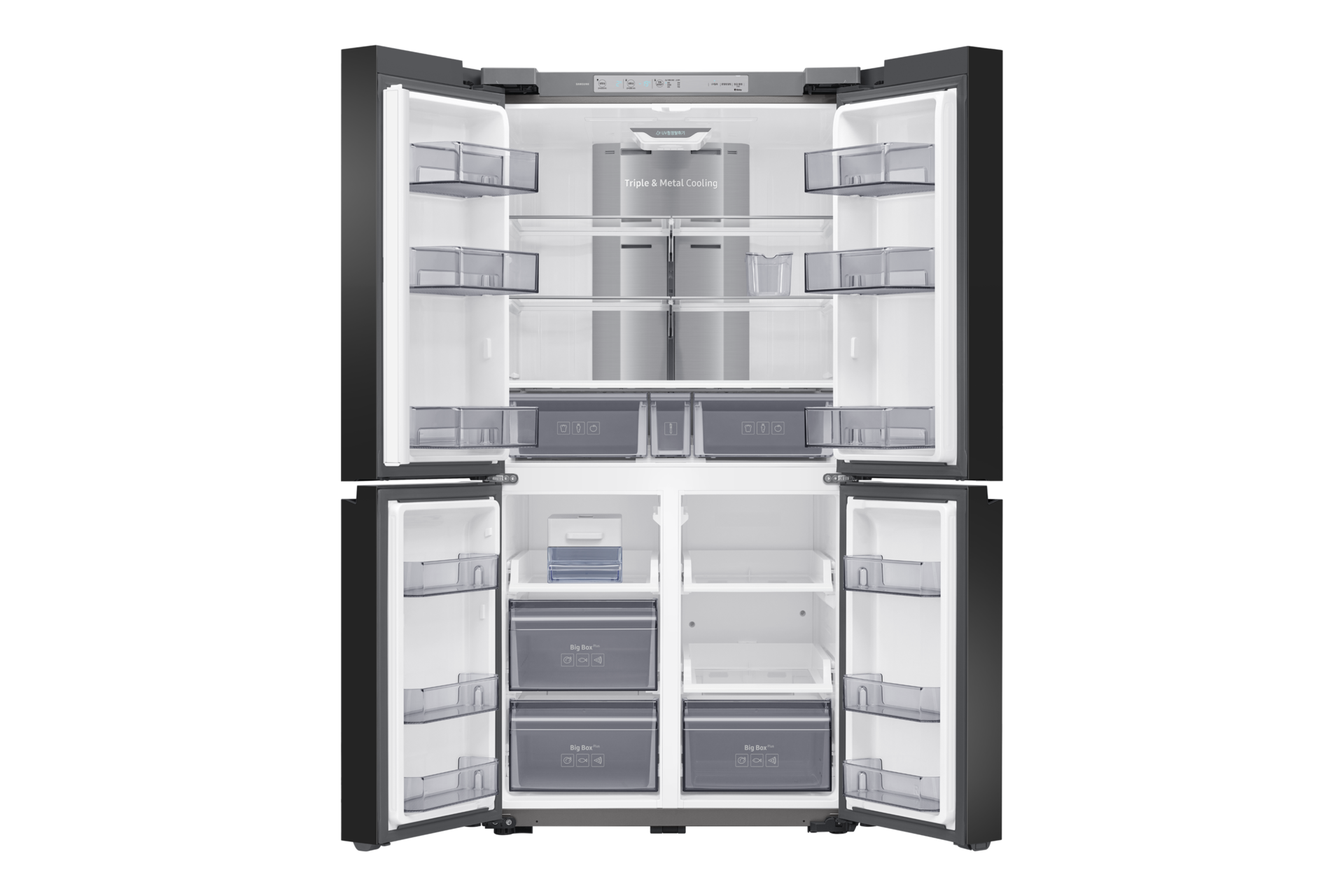 제품 앞면 양쪽문 열림 내용물 없음