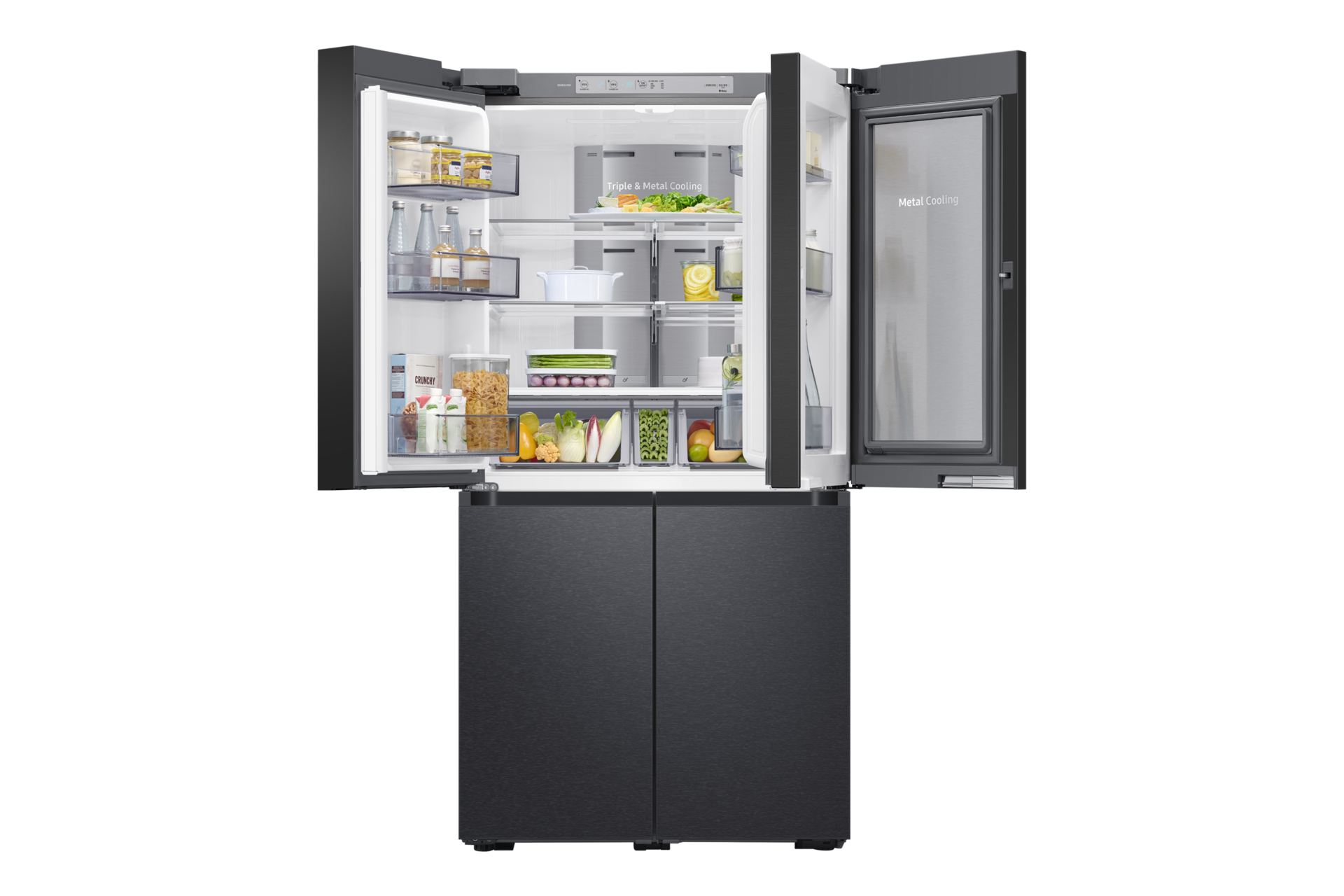 제품 상칸 왼쪽 열림 오른쪽 인케이스 반쯤 열림 푸드쇼케이스 열림 내용물 있음