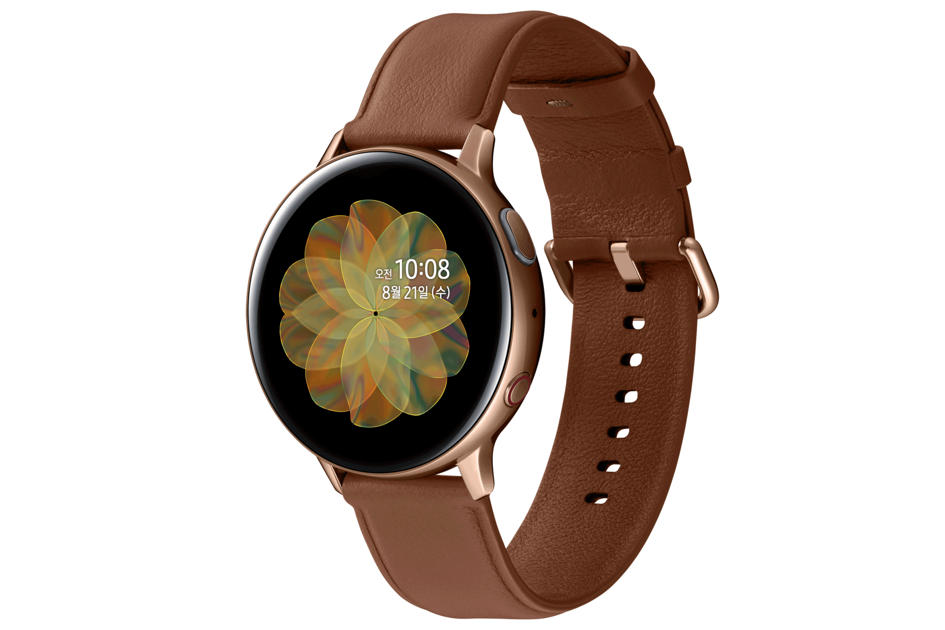 갤럭시 워치 액티브2 44 mm (LTE) 스테인리스 - 골드 정면 오른쪽 30도