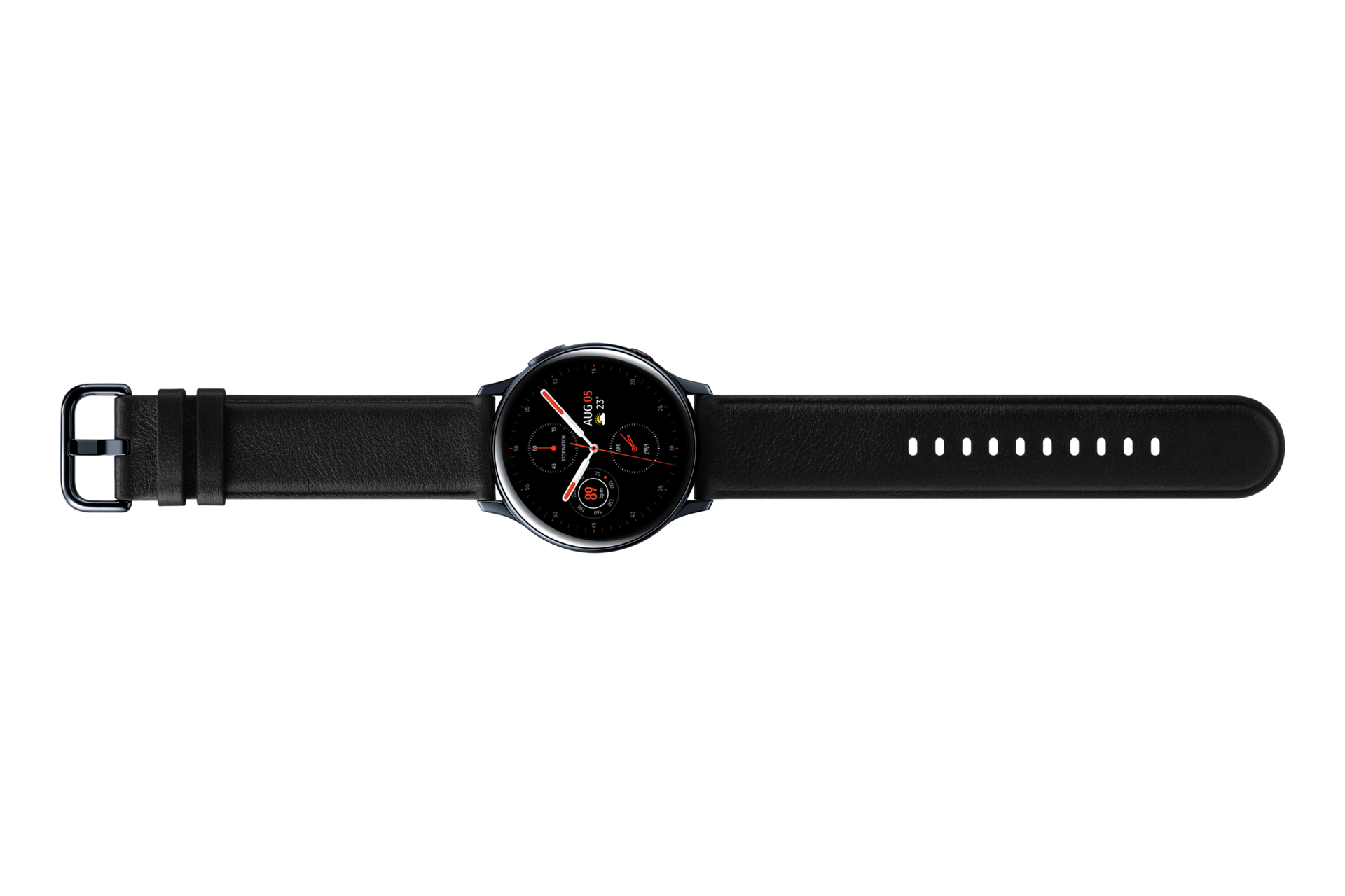 갤럭시 워치 액티브2 40 mm (LTE) 스테인리스 - 블랙 펼친 모습
