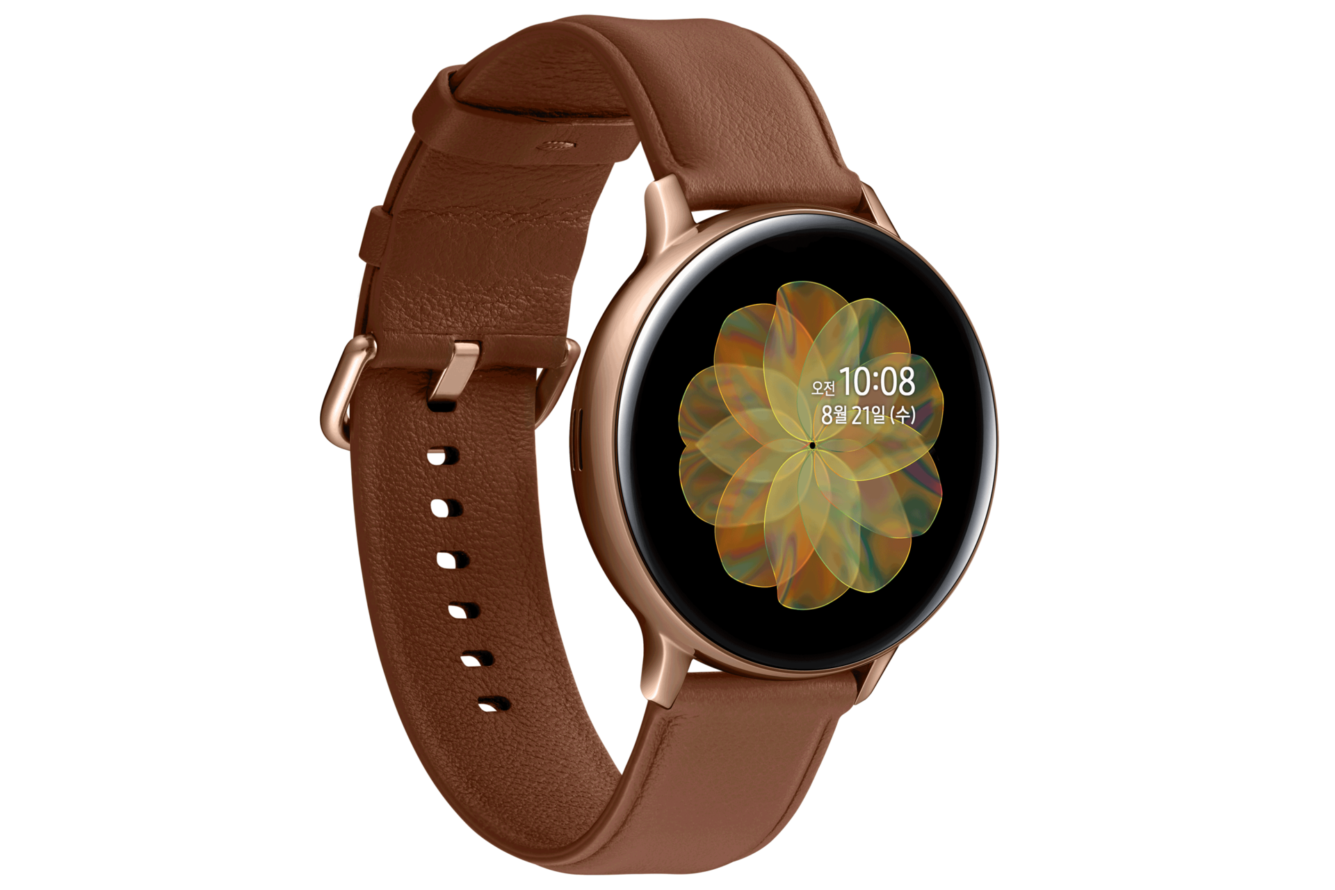 갤럭시 워치 액티브2 44 mm (LTE) 스테인리스 - 골드 정면 왼쪽 30도