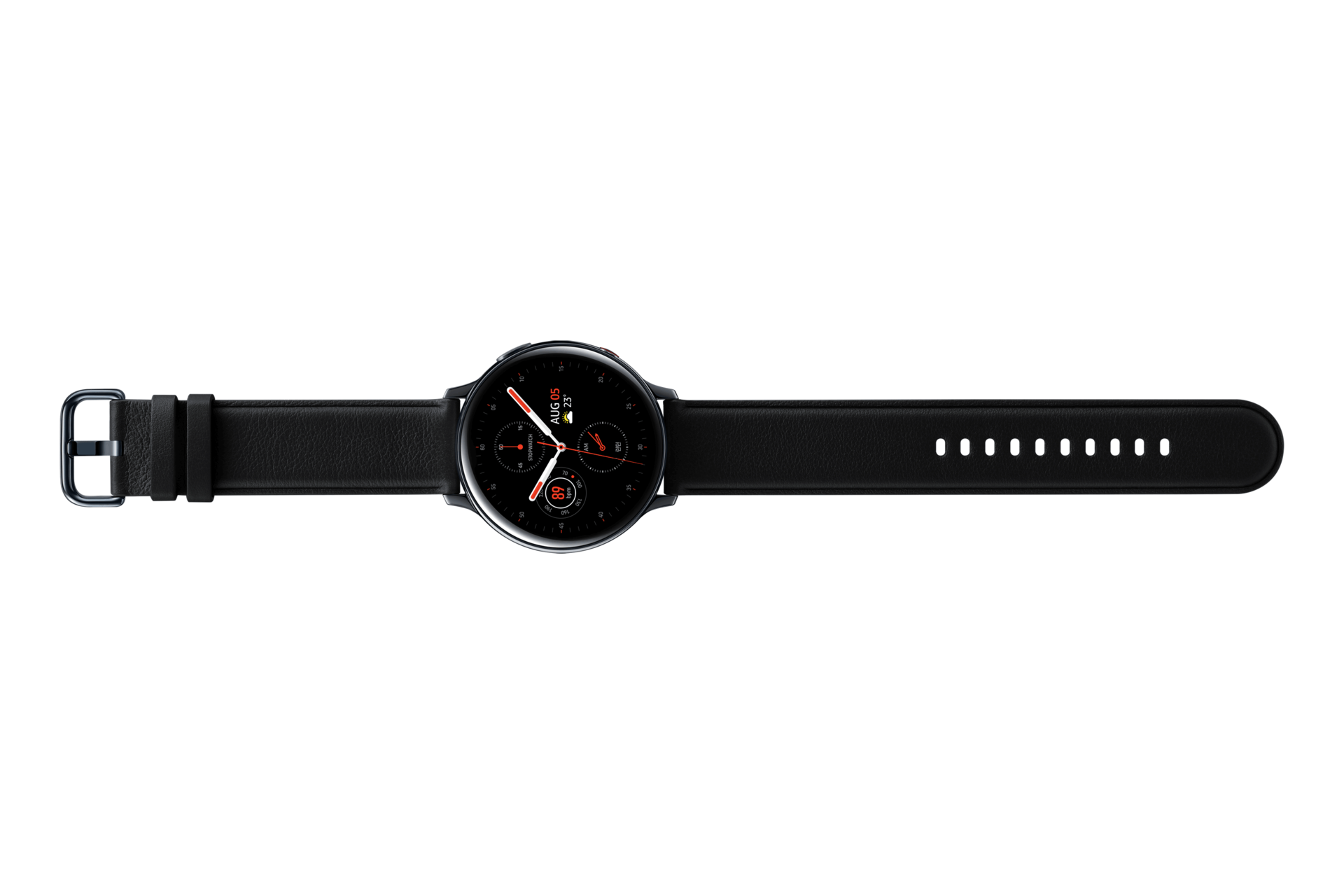 갤럭시 워치 액티브2 44 mm (LTE) 스테인리스 - 블랙 펼친 모습