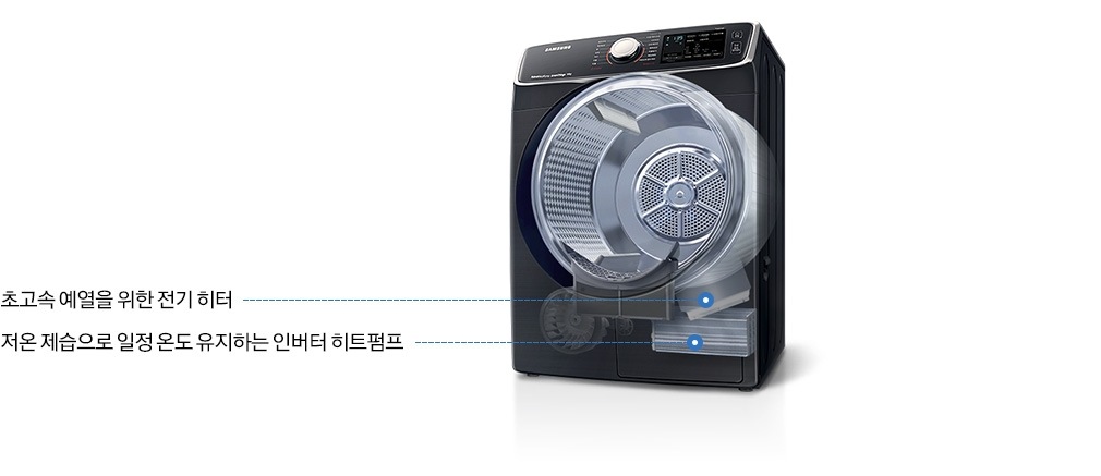 기존 인버터 저온제습과 드럼 내부 설명 그림