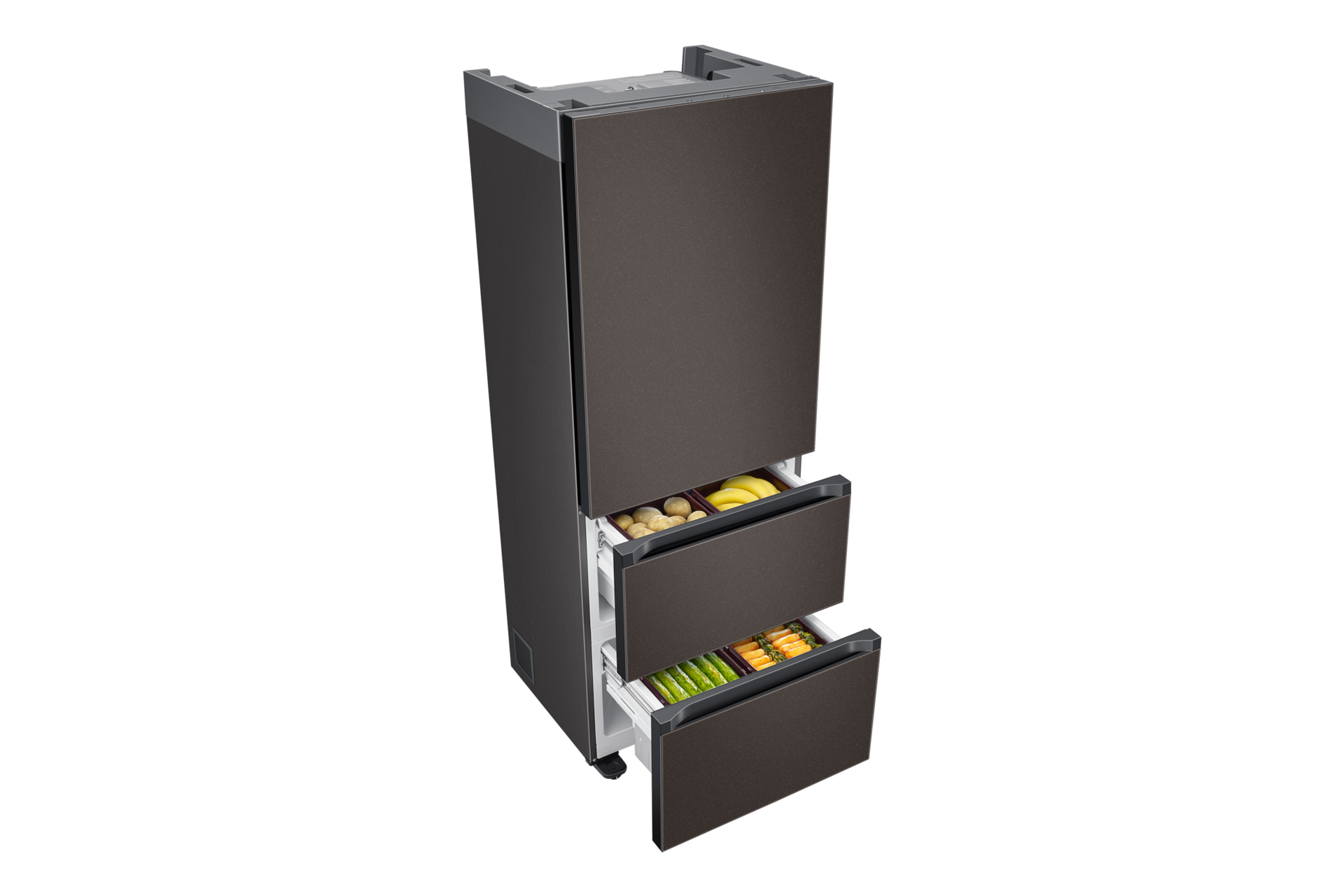 코타 차콜 앞면 왼쪽 30도 중하칸 열림 내용물 있음