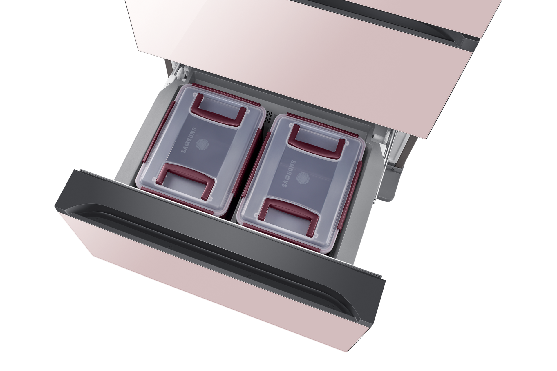 글램 핑크 앞면 오른쪽 30도 하칸 서랍 열림 확대