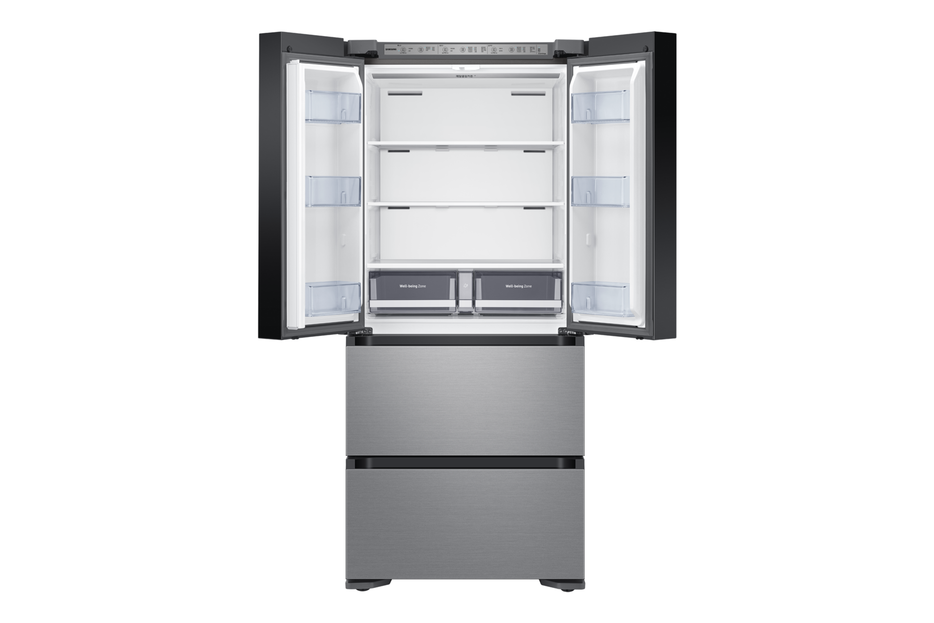 제품 앞면 상칸 양쪽문 열림 내용물 없음