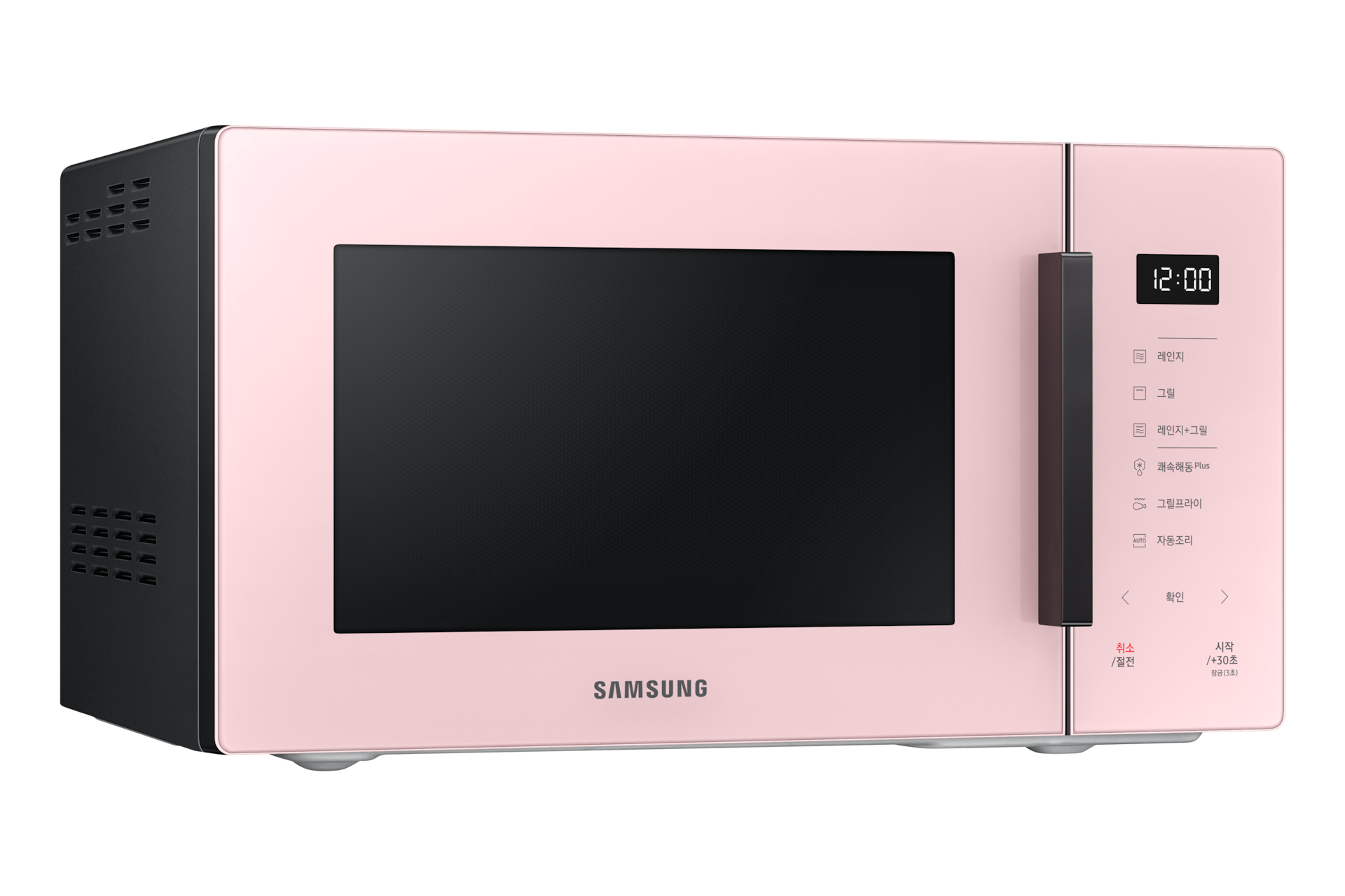 Bespoke 전자레인지 23L (그릴 프라이) 글램 핑크 좌측면