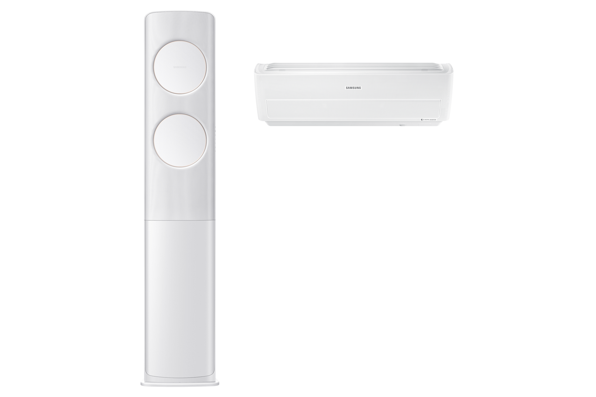 화이트 스탠드 에어컨 정면, 화이트 벽걸이 에어컨 정면