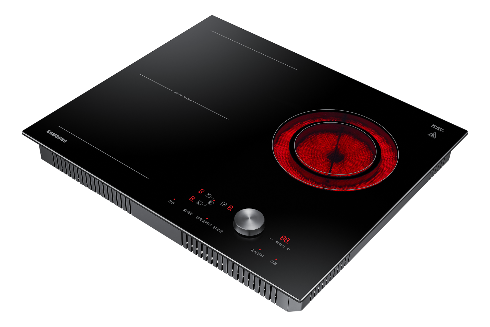 전기레인지 하이브리드 블랙 정면 위쪽 60도 오른쪽 30도