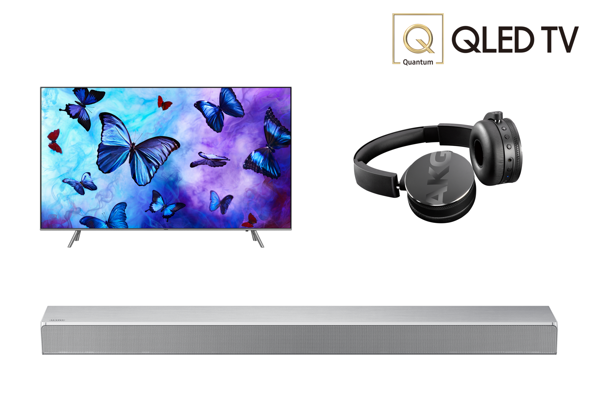 QLED 4K  TV QN65Q6FNAFXKR 163 cm 스탠드형 사운드바+헤드폰