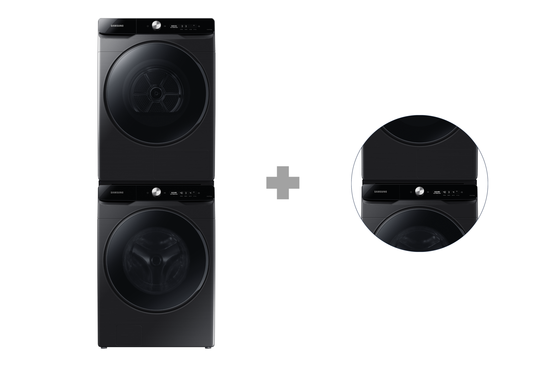 그랑데 AI 23 kg + 16 kg블랙 케비어 + 상단 설치 키트