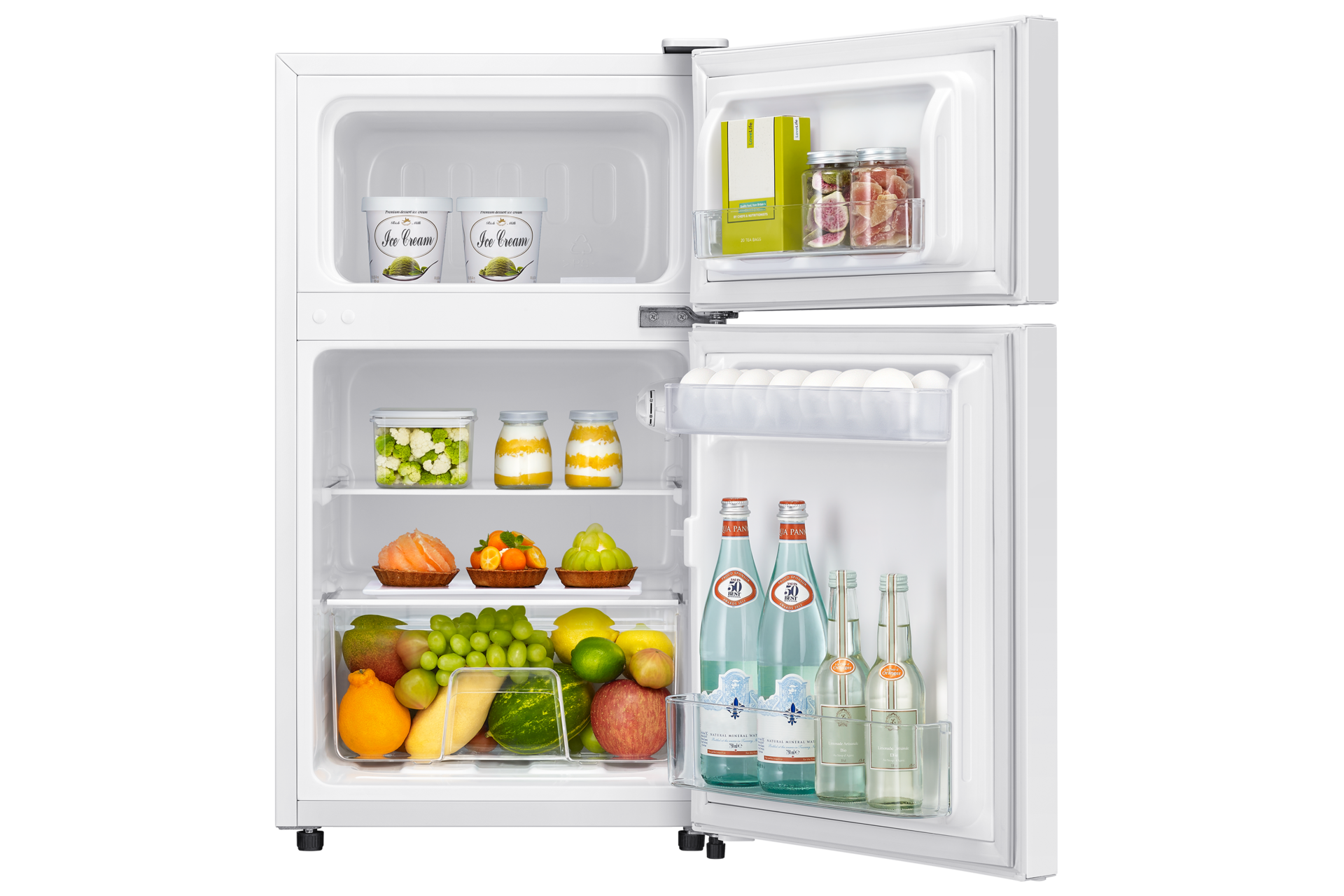 화이트 앞면 전체 문 열림 내용물 있음