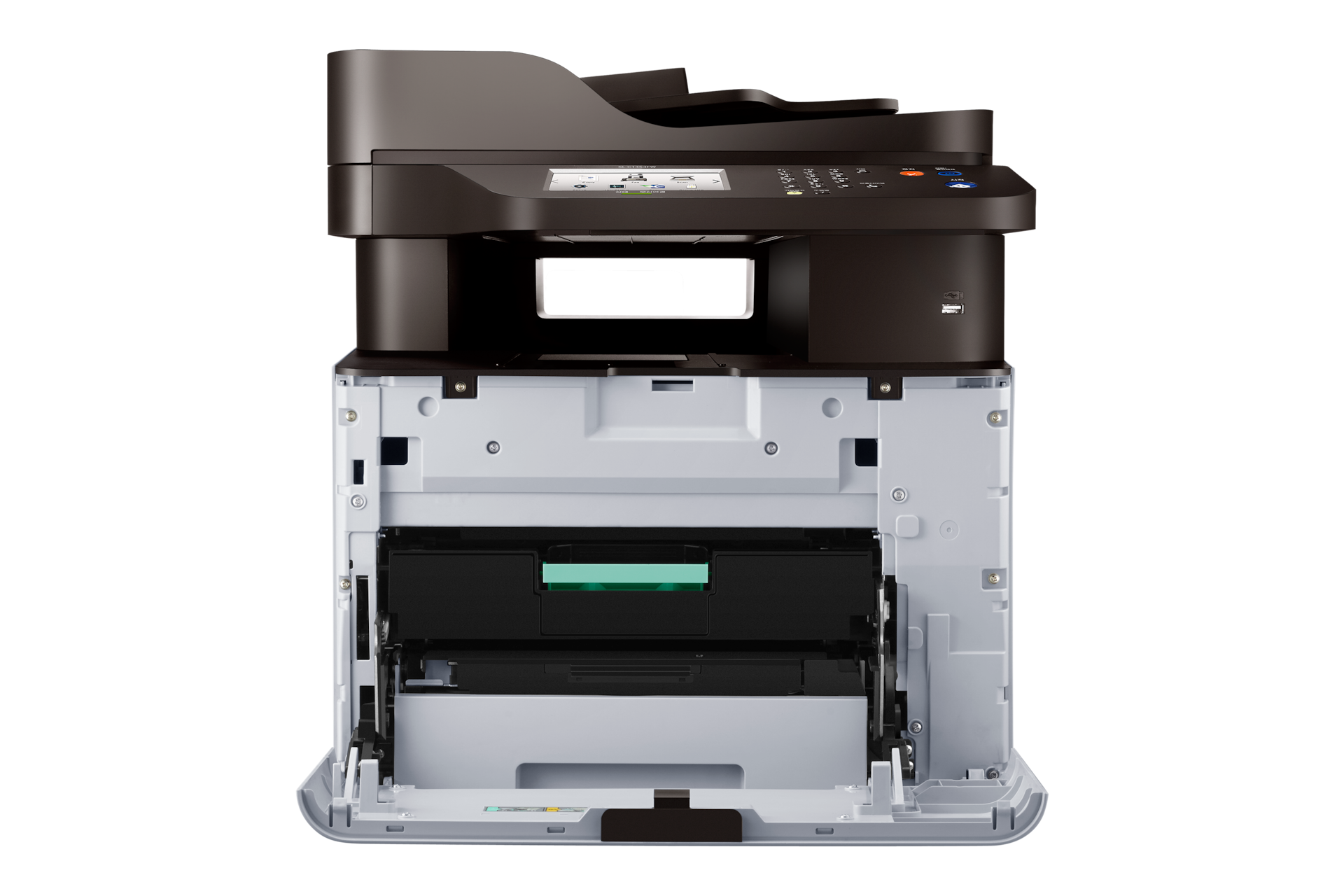 컬러 레이저 복합기 14/14 ppm 크림 화이트 앞쪽 열림