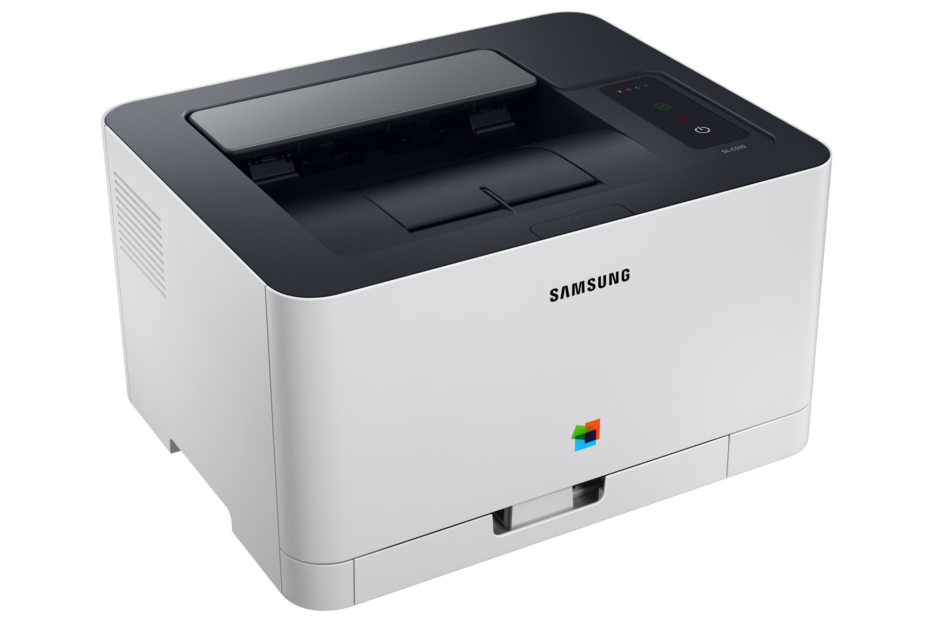 컬러 레이저 프린터 18/4 ppm 화이트 제품 좌상단 노출