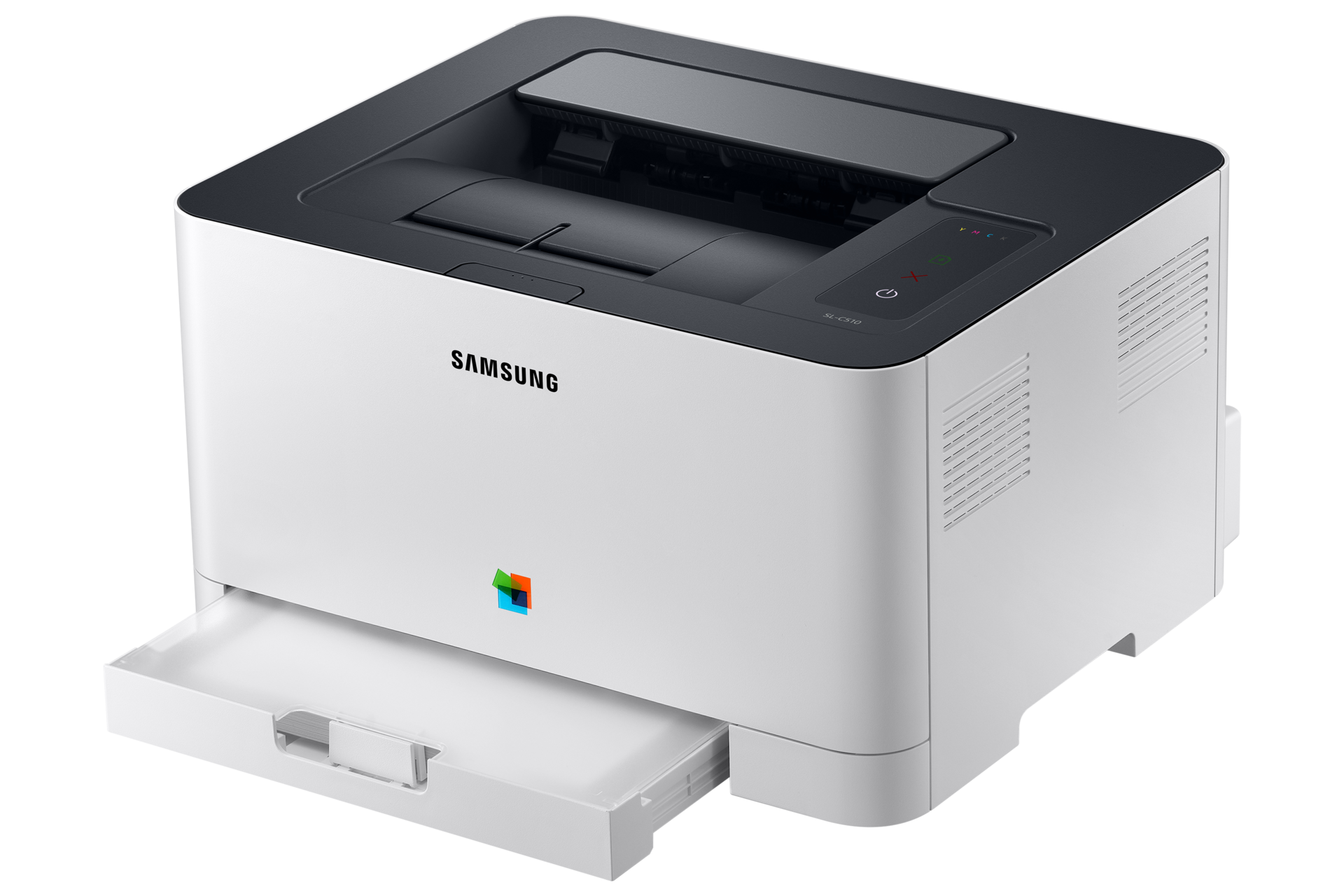 컬러 레이저 프린터 18/4 ppm 화이트 제품 우상단, 조작부, A4 장착 이미지