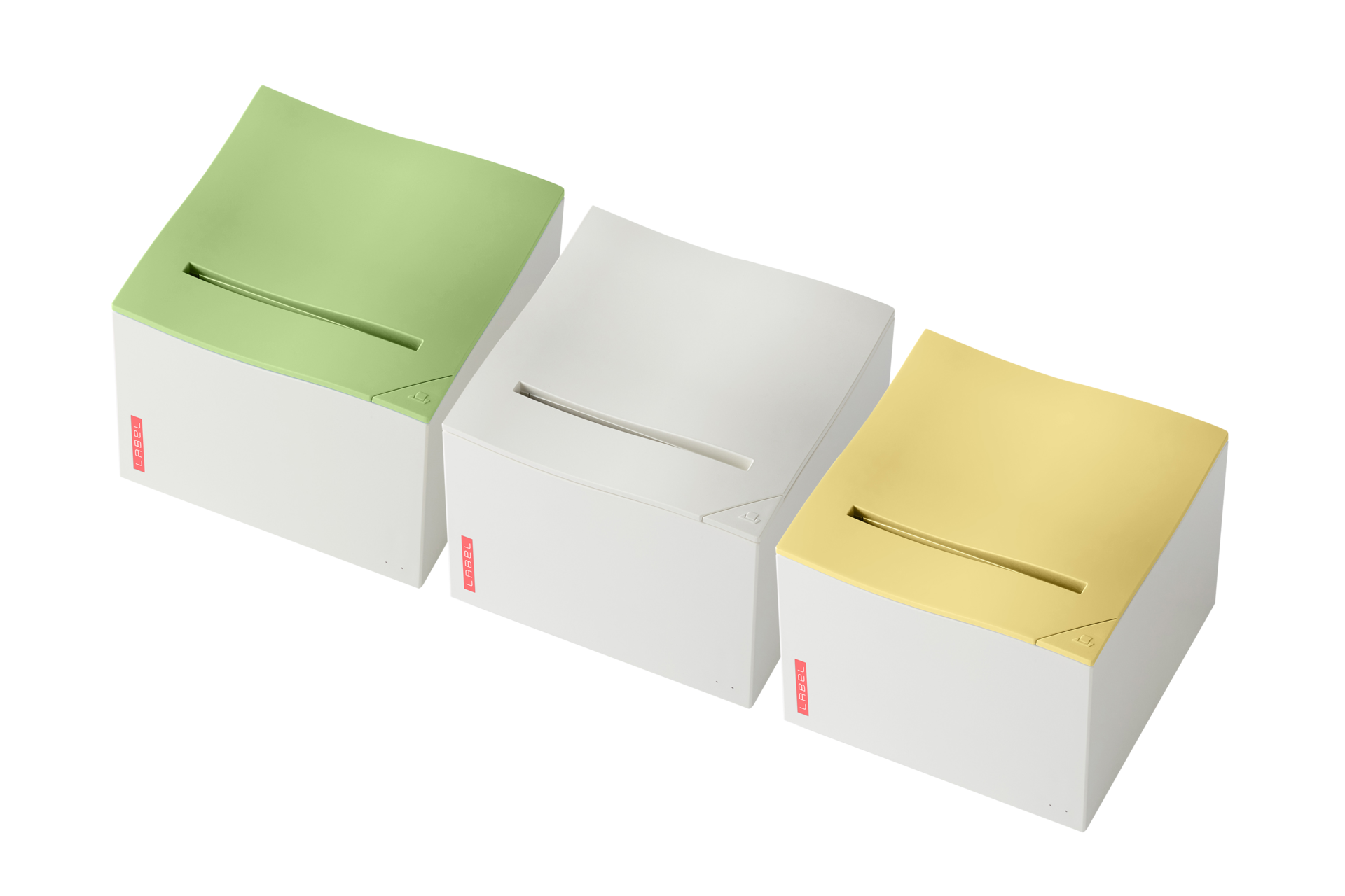 제품 그린, 화이트, 옐로우 윗면