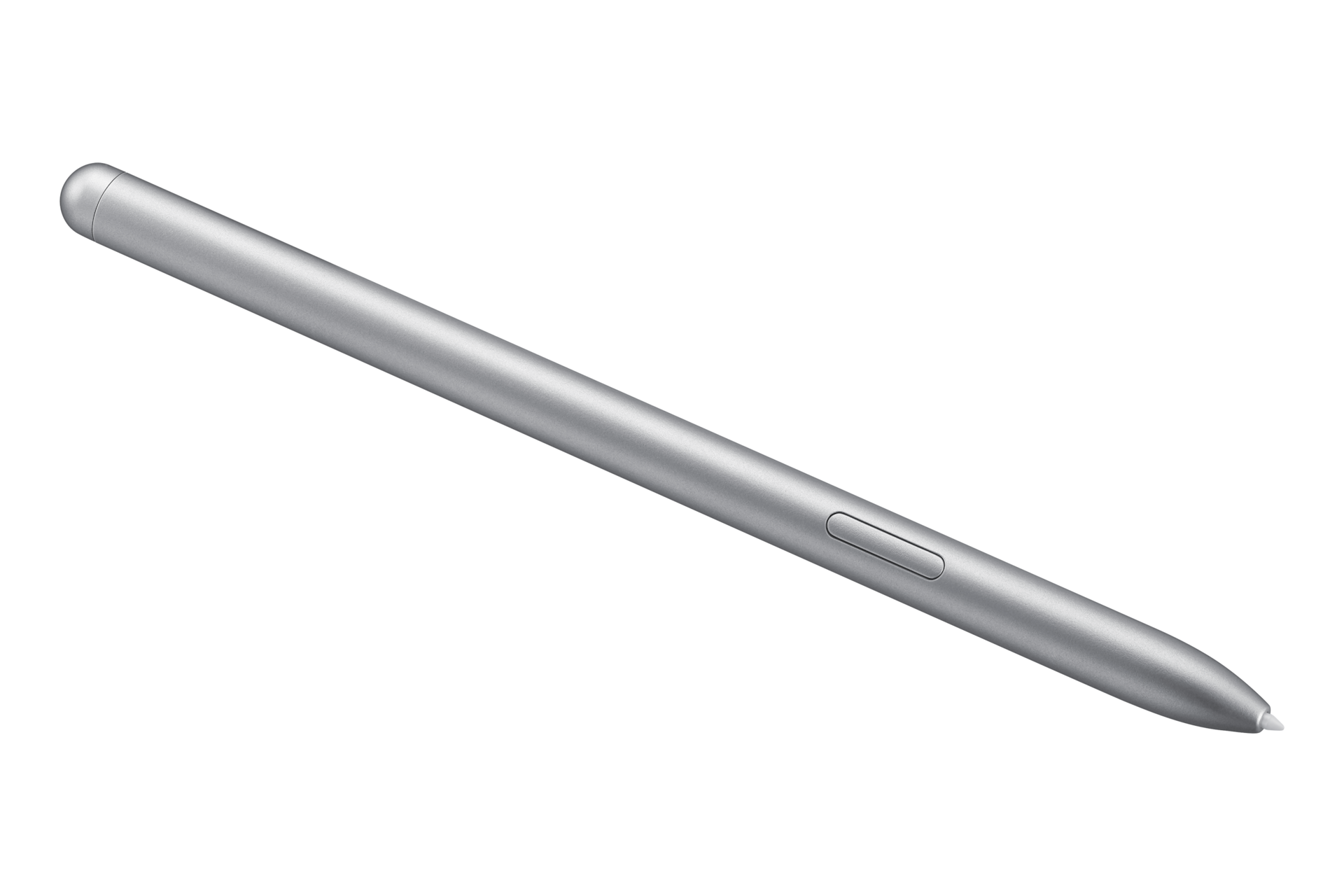 펜 촉 우하단 방향으로 노출된 갤럭시 탭 S7 스타일러스 펜 실버 우측 45도로 놓인 이미지