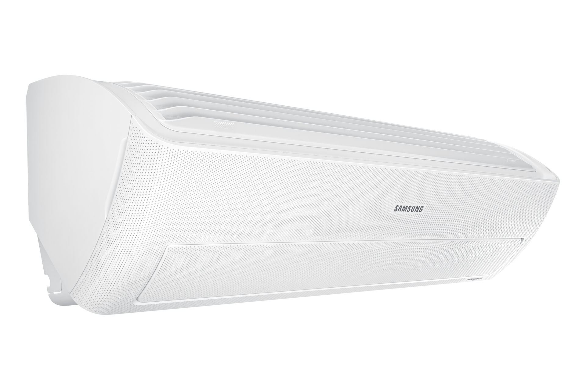 화이트 벽걸이 에어컨 좌측 컷