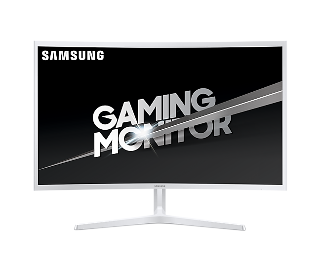 Samsung cruved monitor front white