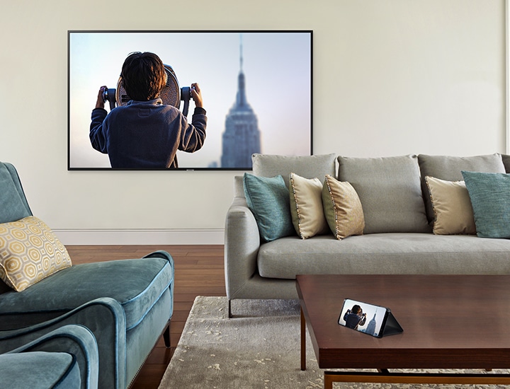 Smart TV Samsung UHD 4K NU7103 série 7 - Synchronisation et partage de contenu - connectez des appareils intelligents Samsung à votre téléviseur