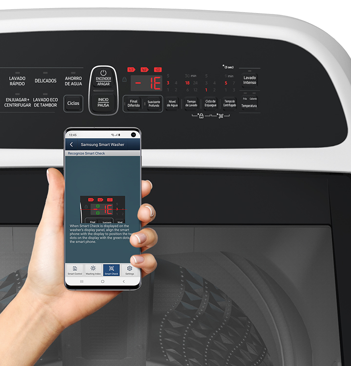 Samsung top load washing machine with Smart Check