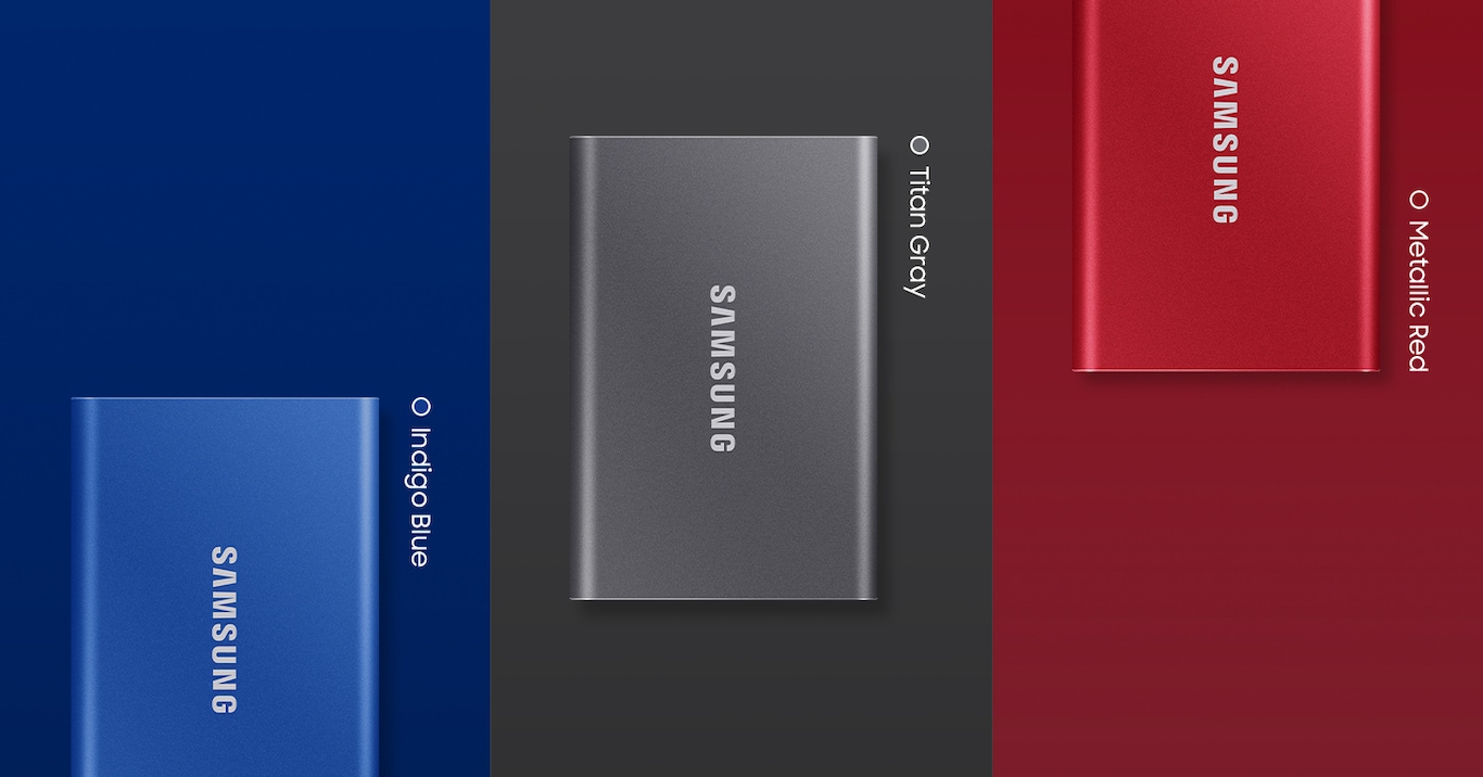 Disque dur SSD externe SAMSUNG Portable 2To T7 rouge métallique