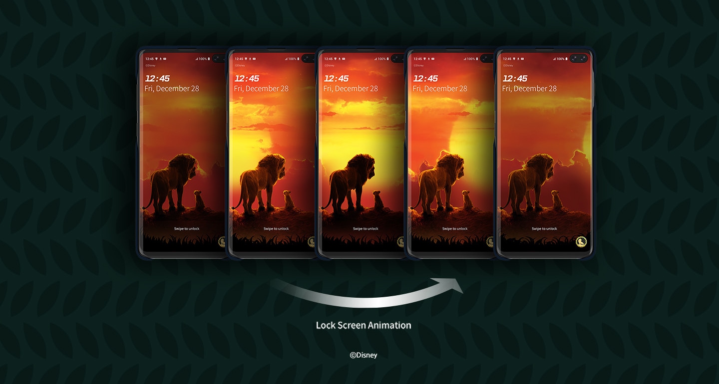 Samsung Galaxy S10 Plus Lion King Smart Cover with Lion King edition lock screen