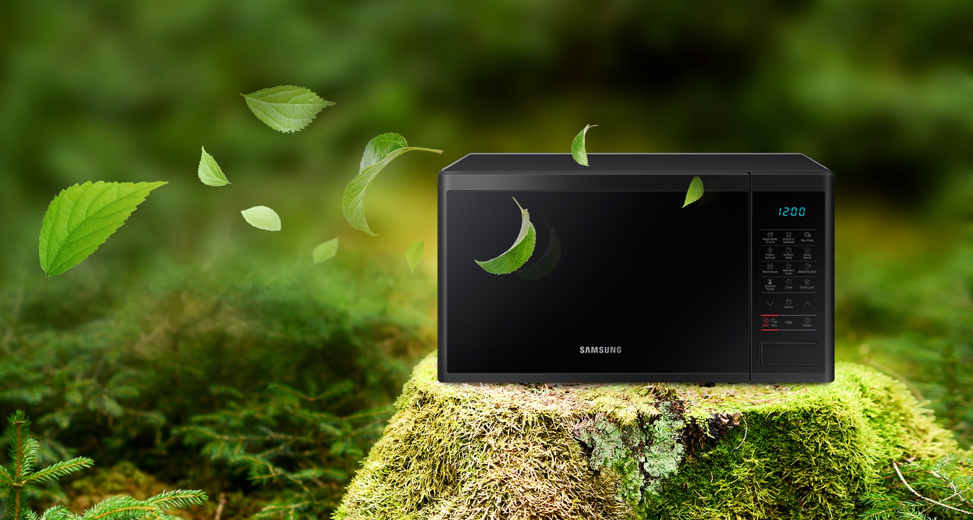 Forno a microonde Samsung Grill (MS23K) con modalità Eco