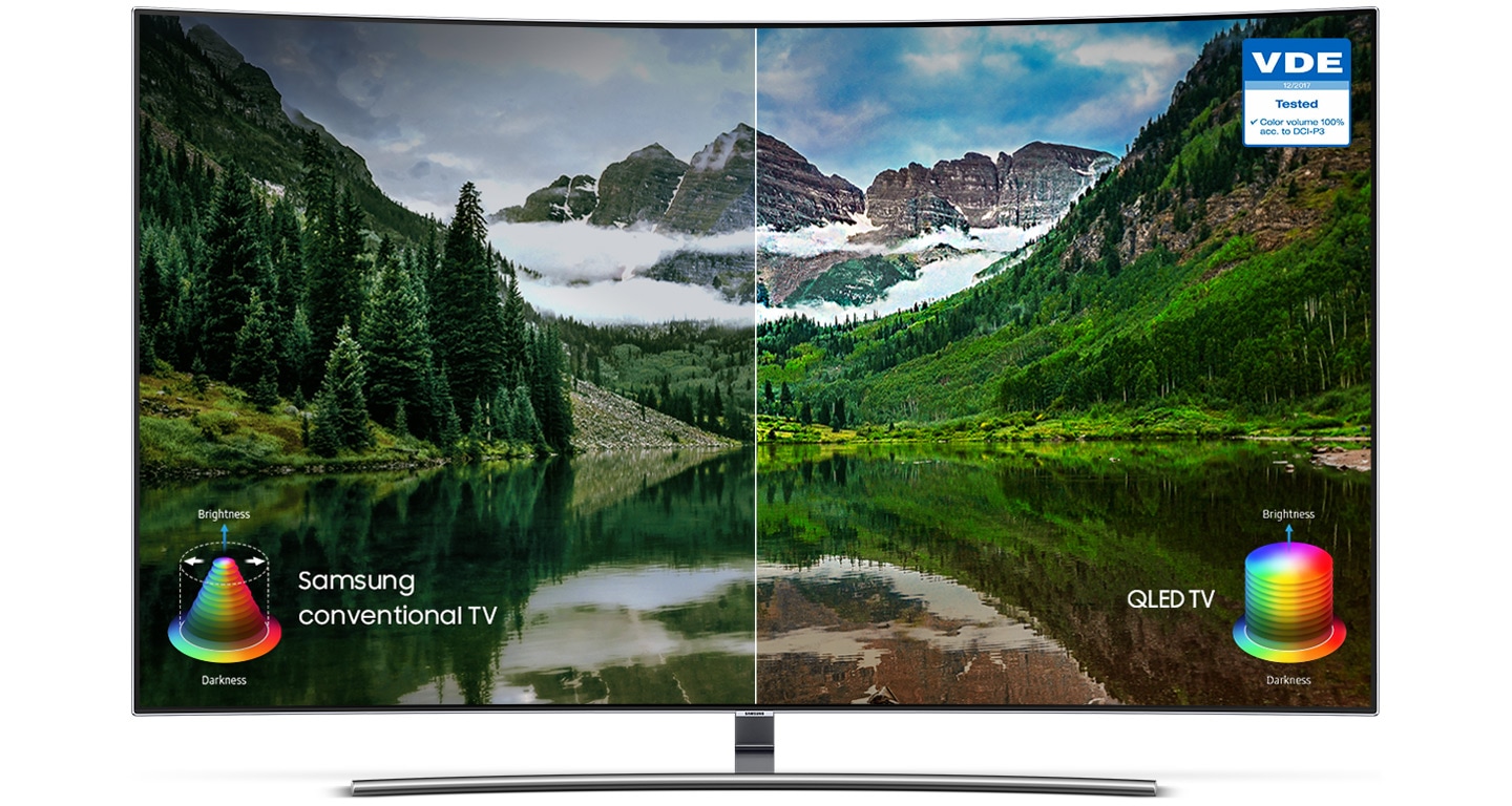 Samsung QLED Q8C Curved 4K Smart TV 100% Colour Volume - most realistic, accurate & vibrant colours vs Conventional TV