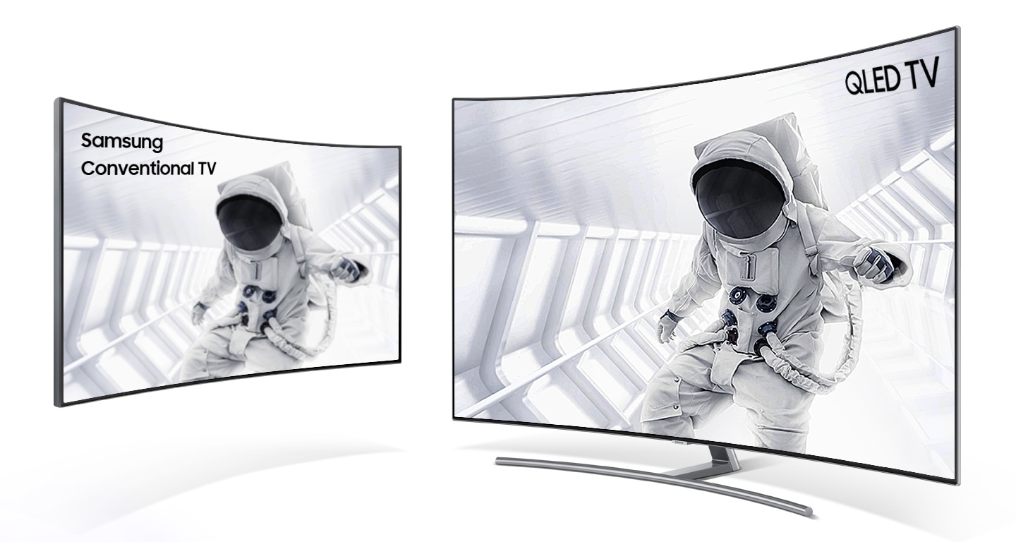 Samsung QLED Q8C Curved 4K Smart TV Q HDR Elite - wider range of brightness and contrast vs conventional TV 