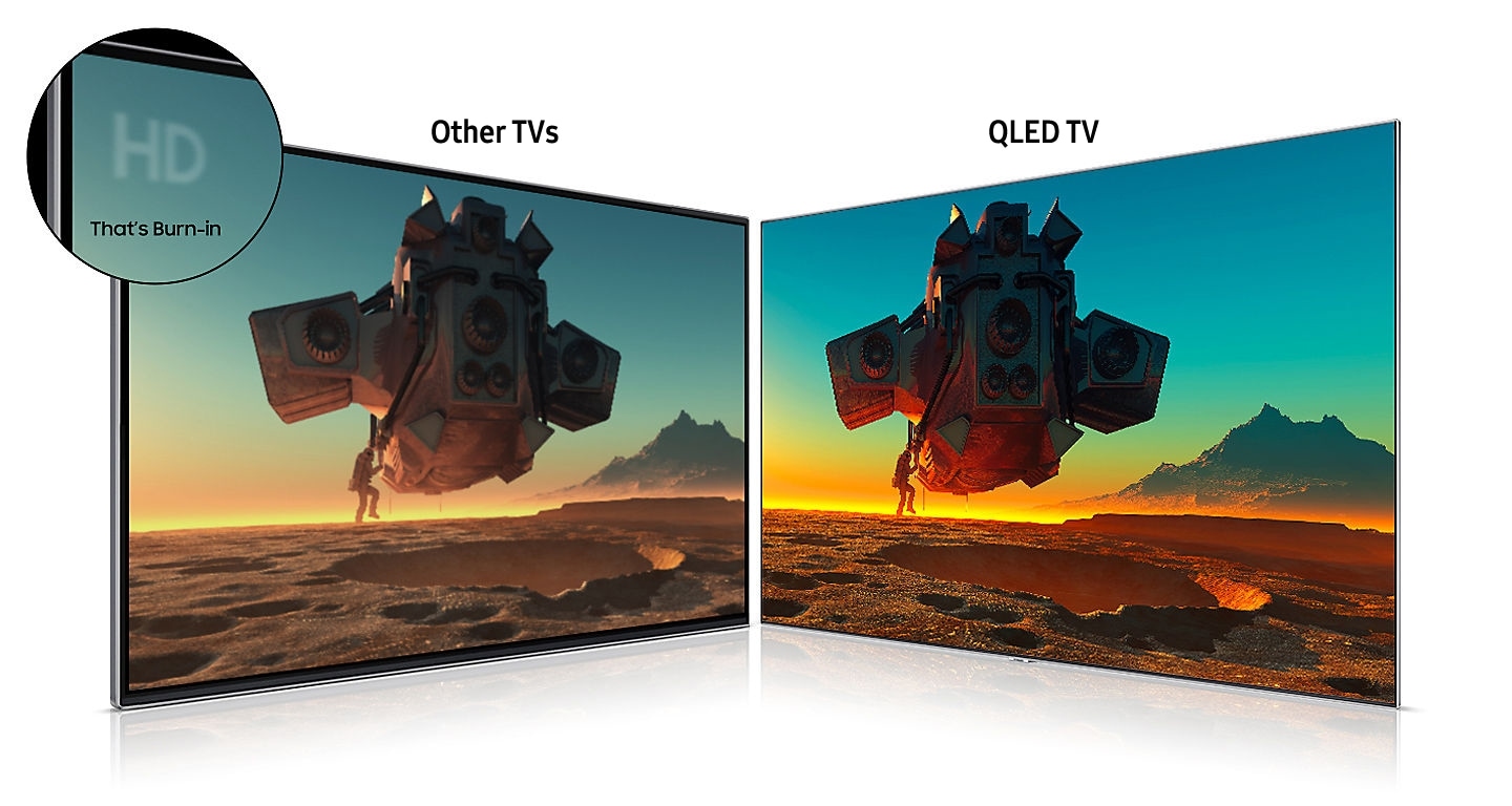 Samsung QLED Q7F 4K Smart TV - no burn-in compared to other TVs